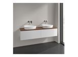 Villeroy und Boch Antao Waschtisch-Unterschrank K39012GF 160x36x50cm, Waschbeckenplattenfarbe warm walnut, glossy white lacquer