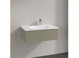 Villeroy und Boch Antao Waschtisch-Unterschrank K01100HK 78,8x25,6x49,6cm, mit Frontstruktur, stone grey matt lacquer