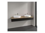 Villeroy und Boch Antao Waschtisch-Unterschrank L17051PD 160x19x50cm, Hahnlochbohrung, Waschbeckenplattenfarbe honey oak, black matt lacquer, Mit Beleuchtung
