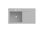 Villeroy und Boch Subway Style 50 Einbauspüle 335202SM links, mit Ablaufgarnitur, 900 x 510 mm, Excenterbetätigung, steam CeramicPlus