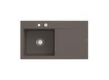 Villeroy und Boch Subway Style 50 Einbauspüle 335202TR links, mit Ablaufgarnitur, 900 x 510 mm, Excenterbetätigung, timber CeramicPlus