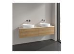 Villeroy und Boch Antao Waschtisch-Unterschrank L39013HN 160x36x50cm, Waschbeckenplattenfarbe botticino, honey oak, Mit Beleuchtung