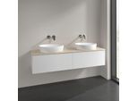 Villeroy und Boch Antao Waschtisch-Unterschrank L39013MT 160x36x50cm, Waschbeckenplattenfarbe botticino, white matt lacquer, Mit Beleuchtung