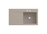 Villeroy und Boch Subway Style 50 Einbauspüle 335102AM rechts, mit Ablaufgarnitur, Excenterbetätigung, 900 x 510 mm, almond CeramicPlus