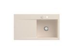 Villeroy und Boch Subway Style 50 Einbauspüle 335102FU rechts, mit Ablaufgarnitur, Excenterbetätigung, 900 x 510 mm, ivory CeramicPlus
