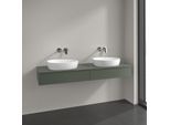 Villeroy und Boch Antao Waschtisch-Unterschrank K17050HL 160x19x50cm, Hahnlochbohrung, Waschbeckenplattenfarbe Lack, leaf green matt lacquer