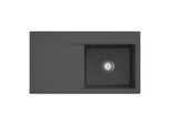 Villeroy und Boch Subway Style 50 Einbauspüle 335101i4 Becken rechts, Ablaufgarnitur mit Handbetätigung, 900 x 510 mm, Graphit