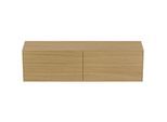 Ideal Standard Conca Waschtisch-Unterschrank T4326Y6 ohne Ausschnitt, 4 Auszüge, 200x50,5x55 cm, Eiche hell Furnier