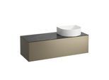 LAUFEN Sonar Schubladenelement/Sideboard H4054230341421 117,5x34x45,5cm, Ausschnitt rechts, Titan/Nero Marquina
