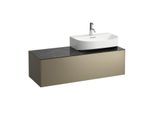 LAUFEN Sonar Schubladenelement/Sideboard H4054530341421 117,5x34x45,5cm, Ausschnitt rechts, Titan/Nero Marquina