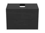 Ideal Standard Conca Waschtisch-Unterschrank T3941Y4 mit Ausschnitt, 2 Auszüge, 80x50,5x55 cm, mittig, Eiche geflammt Furnier