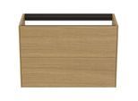 Ideal Standard Conca Waschtisch-Unterschrank T4352Y6 ohne Waschtisch-Platte, 2 Auszüge, 80x37x54 cm, Eiche hell Furnier