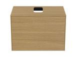 Ideal Standard Conca Waschtisch-Unterschrank T3941Y6 mit Ausschnitt, 2 Auszüge, 80x50,5x55 cm, mittig, Eiche hell Furnier