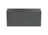 Ideal Standard Conca Waschtisch-Unterschrank T4330Y2 ohne Ausschnitt, 2 Auszüge, 120x37x55 cm, Anthrazit matt lackiert