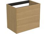 Ideal Standard Conca Waschtisch-Unterschrank T4354Y6 ohne Waschtisch-Platte, 2 Auszüge, 60x37x54 cm, Eiche hell Furnier