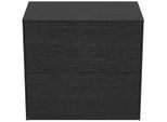 Ideal Standard Conca Waschtisch-Unterschrank T4327Y4 ohne Ausschnitt, 2 Auszüge, 60x37x55 cm, Eiche geflammt Furnier