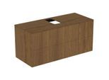 Ideal Standard Conca Waschtisch-Unterschrank T3943Y5 mit Ausschnitt, 2 Auszüge, 120x50,5x55 cm, mittig, Walnuss dunkel Furnier