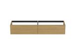 Ideal Standard Conca Waschtisch-Unterschrank T3987Y6 ohne Waschtisch-Platte, 2 Auszüge, 200x50,5x36 cm, Eiche hell Furnier