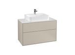 Villeroy und Boch Finion Waschtischunterschrank F10100HH 100x60,3x50,1cm, Abdeckplatte white matt, Sand Matt Lacquer
