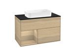 Villeroy und Boch Finion Waschtischunterschrank F652PCPC 100x60,3x50,1cm, Regal links Oak Veneer, Oak Veneer