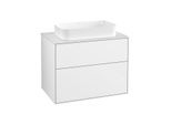 Villeroy und Boch Finion Waschtischunterschrank G63100GF 80x60,3x50,1mm, Wandbeleuchtung, Glass White Matt, Glossy white lacquer