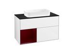 Villeroy und Boch Finion Waschtischunterschrank F652HBGF 100x60,3x50,1cm, Regal links Peony, Glossy white lacquer
