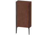 Duravit XViu Halbhochschrank XV1306LB213 50x24x89cm, schwarz matt, Tür links, amerikanischer nussbaum
