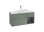 Villeroy und Boch Finion Waschtischunterschrank G831HGGM 120cm, Abdeckplatte white matt, Emotion, Regale Midnight matt lacquer, Olive Matt Lacquer