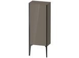 Duravit XViu Halbhochschrank XV1305LB289 40x24x89cm, schwarz matt, Tür links, flannel grey hochglanz
