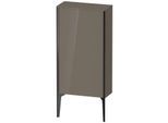 Duravit XViu Halbhochschrank XV1306LB289 50x24x89cm, schwarz matt, Tür links, flannel grey hochglanz