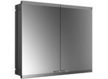 Emco Asis Evo Unterputz-Lichtspiegelschrank 939713314 800 x 700 mm, 2-türig, schwarz, mit lightsystem, ohne Spiegelheizung