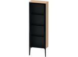 Duravit XViu Halbhochschrank XV1366LB212 50x24x133cm, Glastür, schwarz matt, Tür links, eiche gebürstet