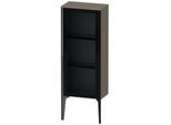 Duravit XViu Halbhochschrank XV1360LB290 40x24x89cm, Glastür, schwarz matt, Tür links, flannel grey seidenmatt