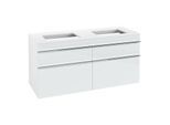 Villeroy und Boch Venticello Waschtisch-Unterschrank A94401RE 125,7 x 60,6 x 50,2 cm, Griff Chrom, Glass Glossy White