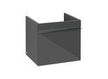 Villeroy und Boch Venticello Waschtisch-Unterschrank A93101RA 46,6 x 42 x 42,6 cm, Griff Chrom, Glass Glossy Grey