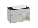 Villeroy und Boch Finion Waschtischunterschrank G662HHGJ 100x60,3x50,1cm, Regal rechts Sand Matt, Light grey matt