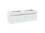 Villeroy und Boch Venticello Waschtisch-Unterschrank A94901RE 125,7 x 43,6 x 50,2 cm, Griff Chrom, Glass Glossy White