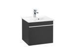 Villeroy und Boch Venticello Waschtisch-Unterschrank A93102PD 46,6 x 42 x 42,6 cm, Griff White, Black Matt Lacquer