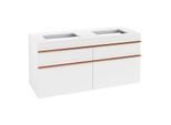 Villeroy und Boch Venticello Waschtisch-Unterschrank A94405MS 125,7 x 60,6 x 50,2 cm, Griff Copper, White Matt