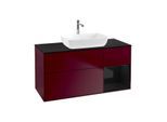 Villeroy und Boch Finion Waschtischunterschrank F832PHHB 120cm, Abdeckplatte black matt, Regale Glossy black lacquer, Peony Matt