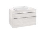Villeroy und Boch Venticello Waschtisch-Unterschrank A94201E8 95,7 x 60,6 x 50,2 cm, Waschtisch links, Griff Chrom, White Wood