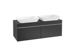 Villeroy und Boch Venticello Waschtisch-Unterschrank A94901PD 125,7 x 43,6 x 50,2 cm, Griff Chrom, Black Matt Lacquer