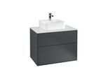 Villeroy und Boch Finion Waschtischunterschrank F08100HG 80x60,3x50,1cm, Abdeckplatte white matt, Midnight Blue Matt Lacquer