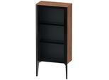 Duravit XViu Halbhochschrank XV1361LB279 50x24x89cm, Glastür, schwarz matt, Tür links, nussbaum natur