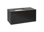 Villeroy und Boch Venticello Waschtisch-Unterschrank A94705PD 95,7 x 43,6 x 50,2 cm, Waschtisch links, Griff Copper, Black Matt Lacquer