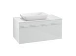 Villeroy und Boch Venticello Waschtisch-Unterschrank A94702RE 95,7 x 43,6 x 50,2 cm, Waschtisch links, Griff White, Glass Glossy White