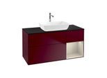 Villeroy und Boch Finion Waschtischunterschrank F832HHHB 120cm, Abdeckplatte black matt, Regale sand matt lacquer, Peony Matt