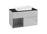 Villeroy und Boch Finion Waschtischunterschrank G652GKGJ 100x60,3x50,1cm, Regal links Anthracite matt, Light grey matt