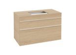 Villeroy und Boch Venticello Waschtisch-Unterschrank A94102VJ 95,7 x 60,6 x 50,2 cm, Waschtisch mittig, Griff White, nordic oak