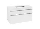 Villeroy und Boch Venticello Waschtisch-Unterschrank A94101DH 95,7 x 60,6 x 50,2 cm, Waschtisch mittig, Griff Chrom, Glossy White